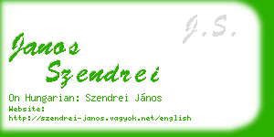 janos szendrei business card